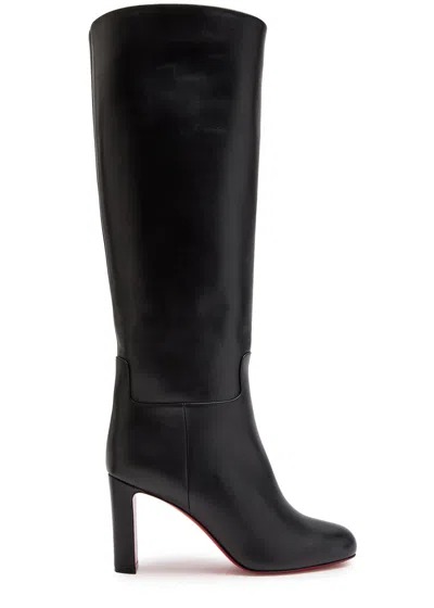 Christian Louboutin Loo Botta 85 Leather Knee-high Boots In Black