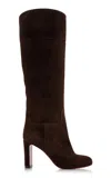 Christian Louboutin Loo Botta 85mm Suede Knee Boots In Brown