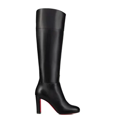 Christian Louboutin Loo Botta Leather Knee-high Boots 85 In Black