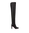 Christian Louboutin Loo Botta Leather Thigh-high Boots 85 In Black