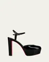 Christian Louboutin Loo Patent Red Sole Platform Pumps In Black