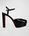 CHRISTIAN LOUBOUTIN LOO PATENT RED SOLE PLATFORM PUMPS