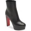 Christian Louboutin Loo Platform Bootie In Black/black