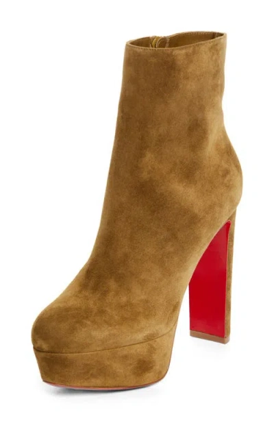 Christian Louboutin Loo Platform Bootie In Brown