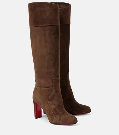 CHRISTIAN LOUBOUTIN LOO SUEDE KNEE-HIGH BOOTS