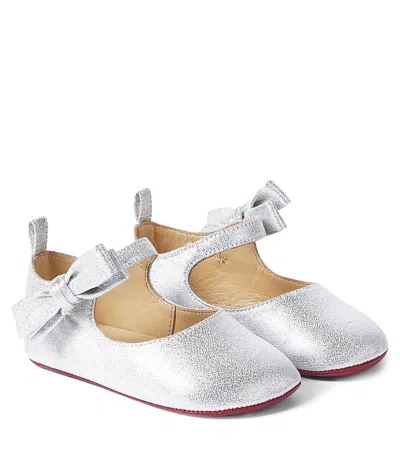 Christian Louboutin Babies' Lou Babe Leather Ballet Flats