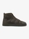 CHRISTIAN LOUBOUTIN LOU SPIKES HIGH TOP SNEAKERS SUEDE