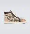 Christian Louboutin Men's Lou Spikes High-top Leather Sneakers In Multicolor