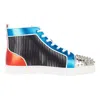 Christian Louboutin Lou Spikes Orlato Flat 'pleated Metallic' In Multi