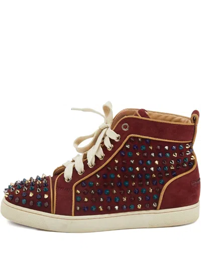 Pre-owned Christian Louboutin Lou Spikes Sneakers
