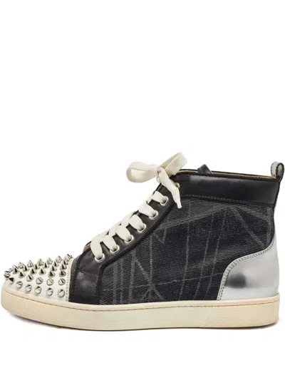 Pre-owned Christian Louboutin Lou Spikes Sneakers