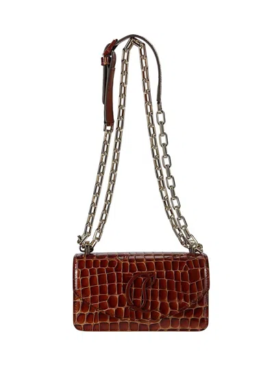 Christian Louboutin Loubi54 Chain Crossbody Small In Brown