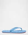Christian Louboutin Super Loubi Flip Donna Rubber Sandals In Blue