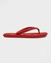 Christian Louboutin Loubi Donna Spike Red Sole Flip Flops In Loubi