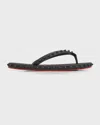 Christian Louboutin Studded Rubber Sole Open Toe Sandals In Black
