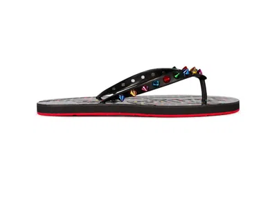 Pre-owned Christian Louboutin Loubi Flip Spikes Donna Flat (women's) Sneakers In Black/mix