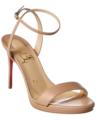 Christian Louboutin Loubi Queen 100 Leather Sandal In Pink