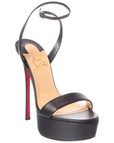 Christian Louboutin Loubi Queen Alta 150 Leather Platform Sandal In Black