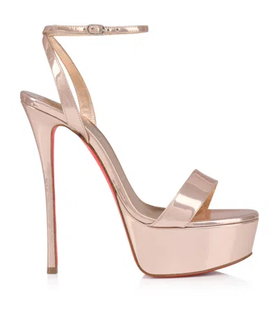 Christian Louboutin Loubi Queen Alta Patent Leather Sandals 150 In Pink