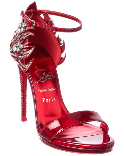 Christian Louboutin Loubi Vegas 120 Leather Sandal In Red