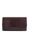 Christian Louboutin Loubi54 Alligator-embossed Leather Chain Wallet In Red