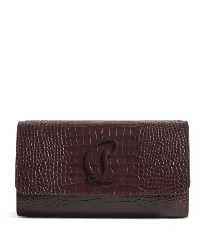Christian Louboutin Loubi54 Alligator-embossed Leather Chain Wallet In Red