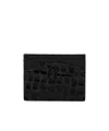 Christian Louboutin Black Loubi54 Brand-embossed Leather Card Holder In Black