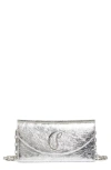 Christian Louboutin Loubi54 Crinkled Metallic Leather Clutch