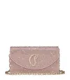 Christian Louboutin Loubi54 Embellished Calf Leather Clutch Bag In Pink