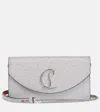 Christian Louboutin Loubi54 Calf Glitter Clutch In Silver/silver