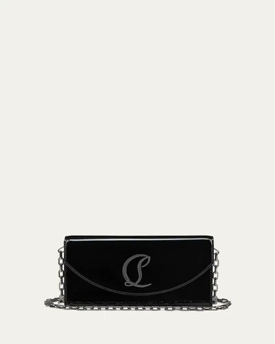 CHRISTIAN LOUBOUTIN LOUBI54 FLAP PATENT LEATHER CLUTCH BAG