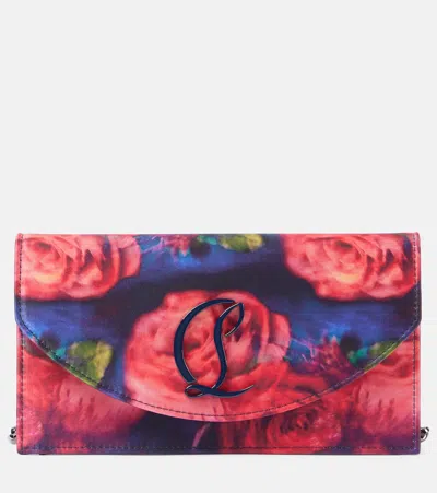 Christian Louboutin Loubi54 Rose Silk Crepe Satin Clutch In Multicoloured