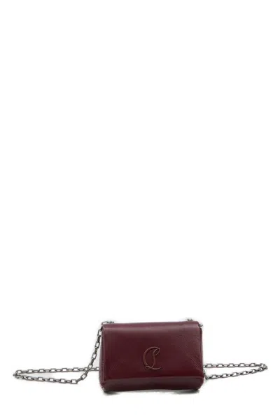 Christian Louboutin Loubi54 Foldover Top Shoulder Bag In Brown