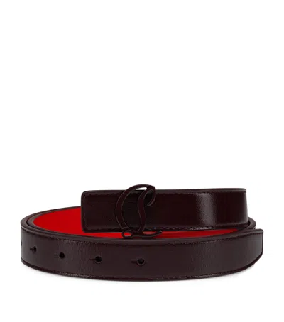 Christian Louboutin Loubi54 Leather Reversible Belt In Red