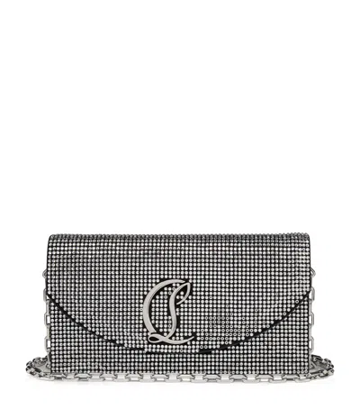 Christian Louboutin Loubi54 Leather Rhinestone Clutch Bag