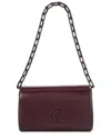 Christian Louboutin Loubi54 Leather Shoulder Bag In Burgundy