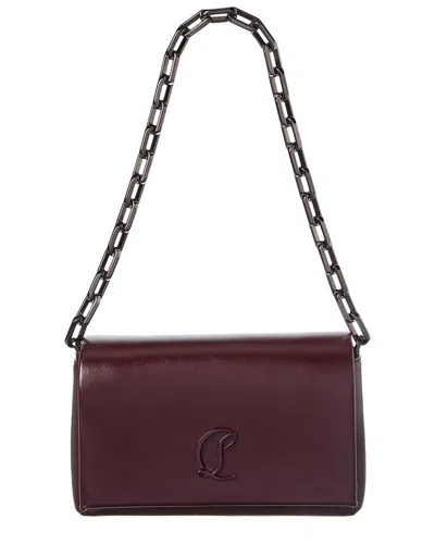 Christian Louboutin Loubi54 Leather Shoulder Bag In Burgundy