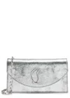 Christian Louboutin Loubi54 Silver Laminated Leather Clutch Bag Women