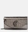 Christian Louboutin Loubi54 Metallic Leather Wallet On Chain In Silver