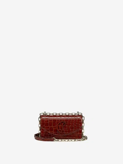 Christian Louboutin Loubi54 Chain Crossbody Small In Acajou