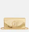 Christian Louboutin Loubi54 Mirrored Leather Clutch In Gold