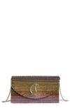 Christian Louboutin Loubi54 Crystal-adorned Clutch Bag In 6395 Ivory/ Multi/ Gold