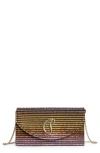 Christian Louboutin Loubi54 Ombré Crystal Embellished Clutch In 6395 Ivory/multi/gold