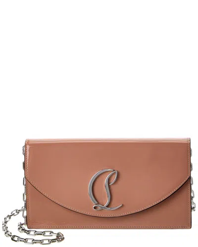 Christian Louboutin Loubi54 Patent Clutch In Beige