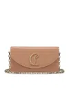 Christian Louboutin Loubi54 Flap Patent Leather Clutch Bag In Nude & Neutrals