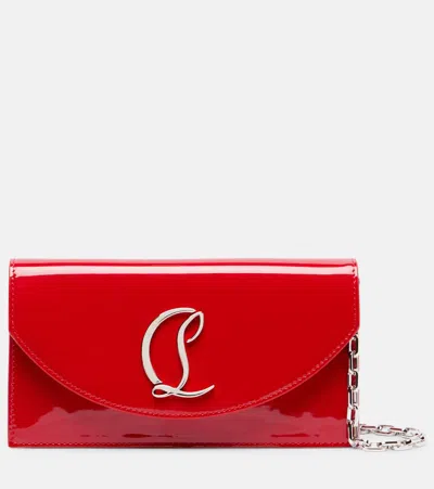 Christian Louboutin Loubi54 Patent Leather Clutch In Red
