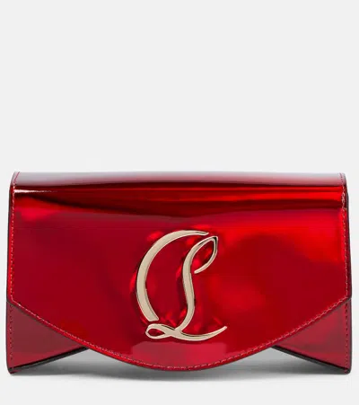 Christian Louboutin Loubi54 Patent Clutch Bag In Red