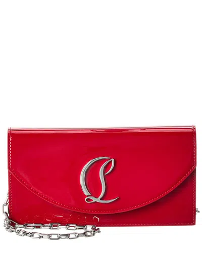 Christian Louboutin Loubi54 Patent Wallet On Chain In Red