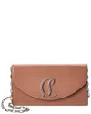 Christian Louboutin Loubi54 Patent Wallet On Chain In Sand