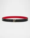 Christian Louboutin Loubi54 Reversible Belt In Leather In Black